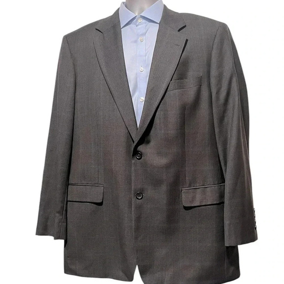 Brooks Brothers 346 Wool Charcoal Gray Glen Check Mens Sport Coat Blazer 44L - Picture 14 of 14